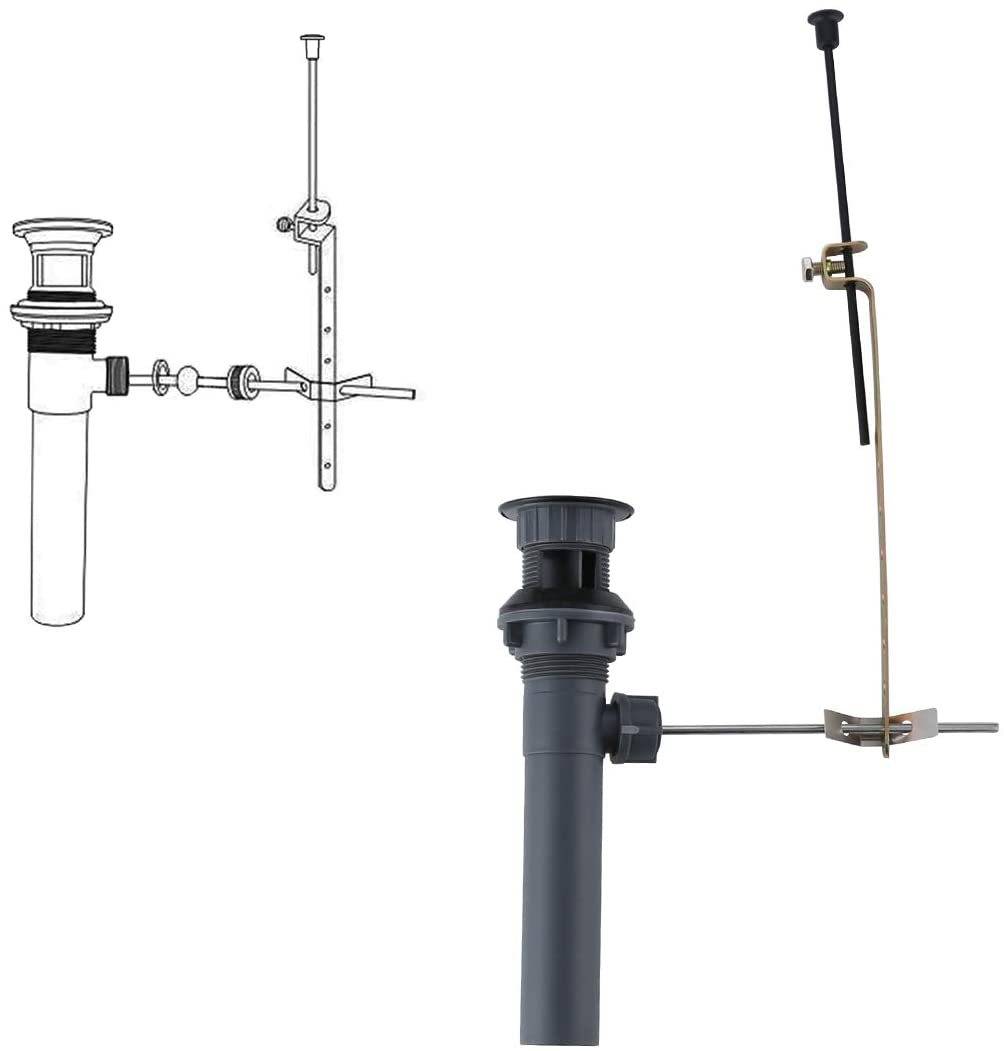 Drain de lavabo ARCORA Lift Rod Pop Up Noir 4 2 ARCORA X3001B Drain dévier de salle de bain à tige relevable noir 1