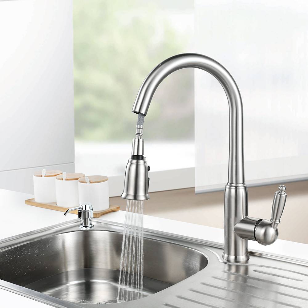 ARCORA Robinet De Cuisine Avec Douchette nickel brossé 4 21 ARCORA 2310101 Robinets de cuisine à tirette les mieux notés nickel brossé 1