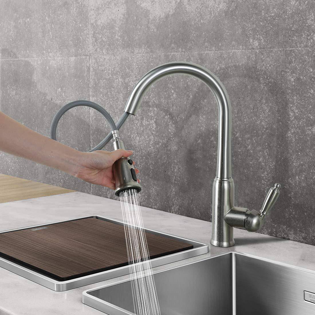 ARCORA Robinet De Cuisine Avec Douchette nickel brossé 10 21 ARCORA 2310101 Robinets de cuisine à tirette les mieux notés nickel brossé 4