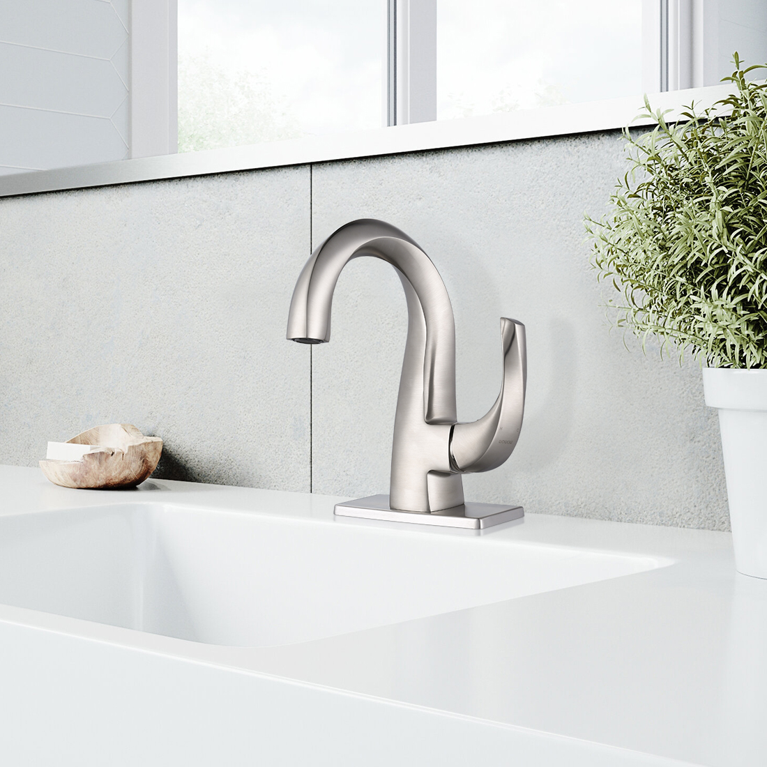 ARCORA Robinets de vasque de salle de bain Nickel brossé 4 2321501 0 10