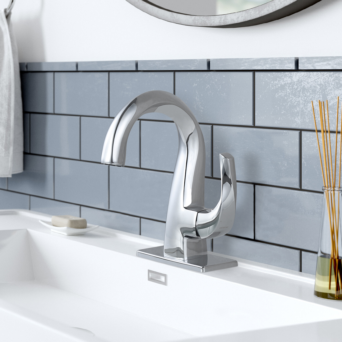 ARCORA Robinet de salle de bain chromé à arc élevé 6 2321501C 0 14