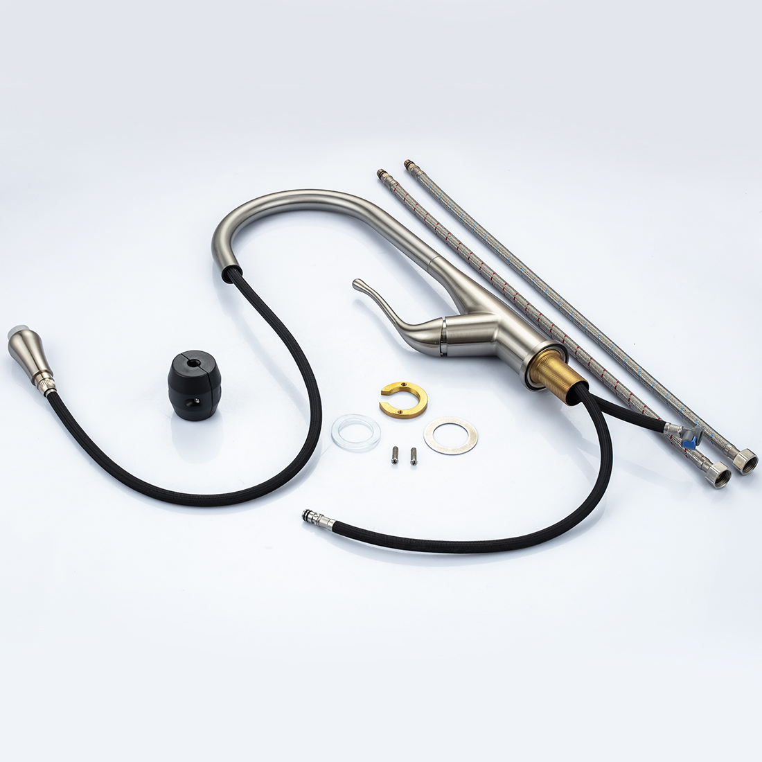 ARCORA Mitigeur Cuisine Inox Brossé Avec Douchette 4 Pull Down Kitchen Faucet with Sprayer Stainless Steel Brushed Nickel 5