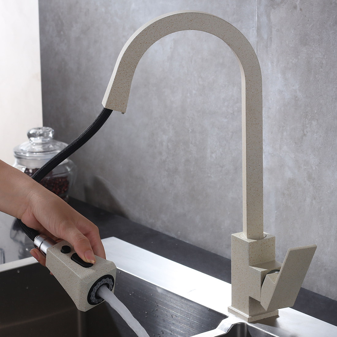 Arcora Robinet de cuisine en blé avec pulvérisateur à arc élevé 10 主图5