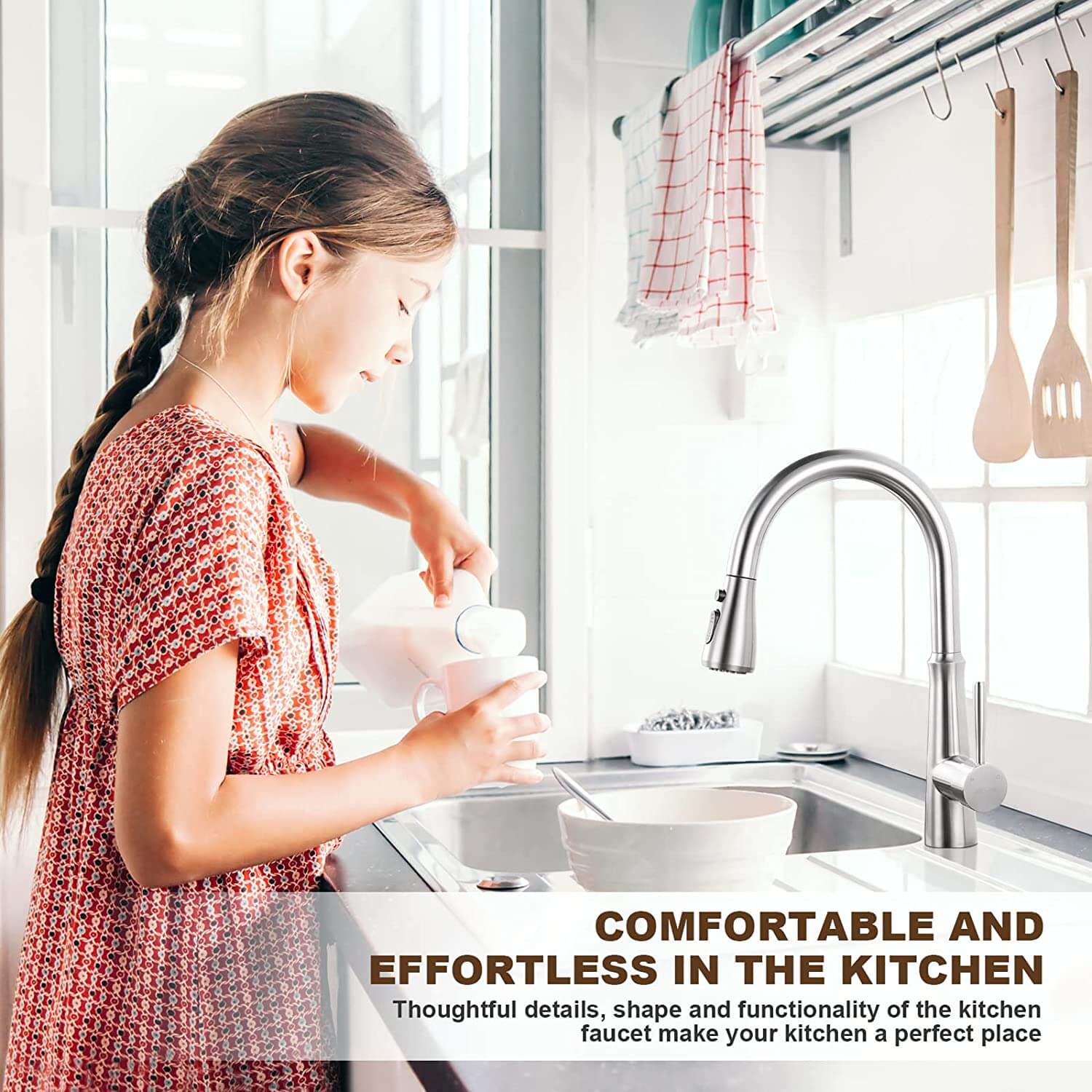 ARCORA Mitigeur de Cuisine Douchette avec 3 Modes de Pulvérisation 4 mitigeur de cuisine douchette