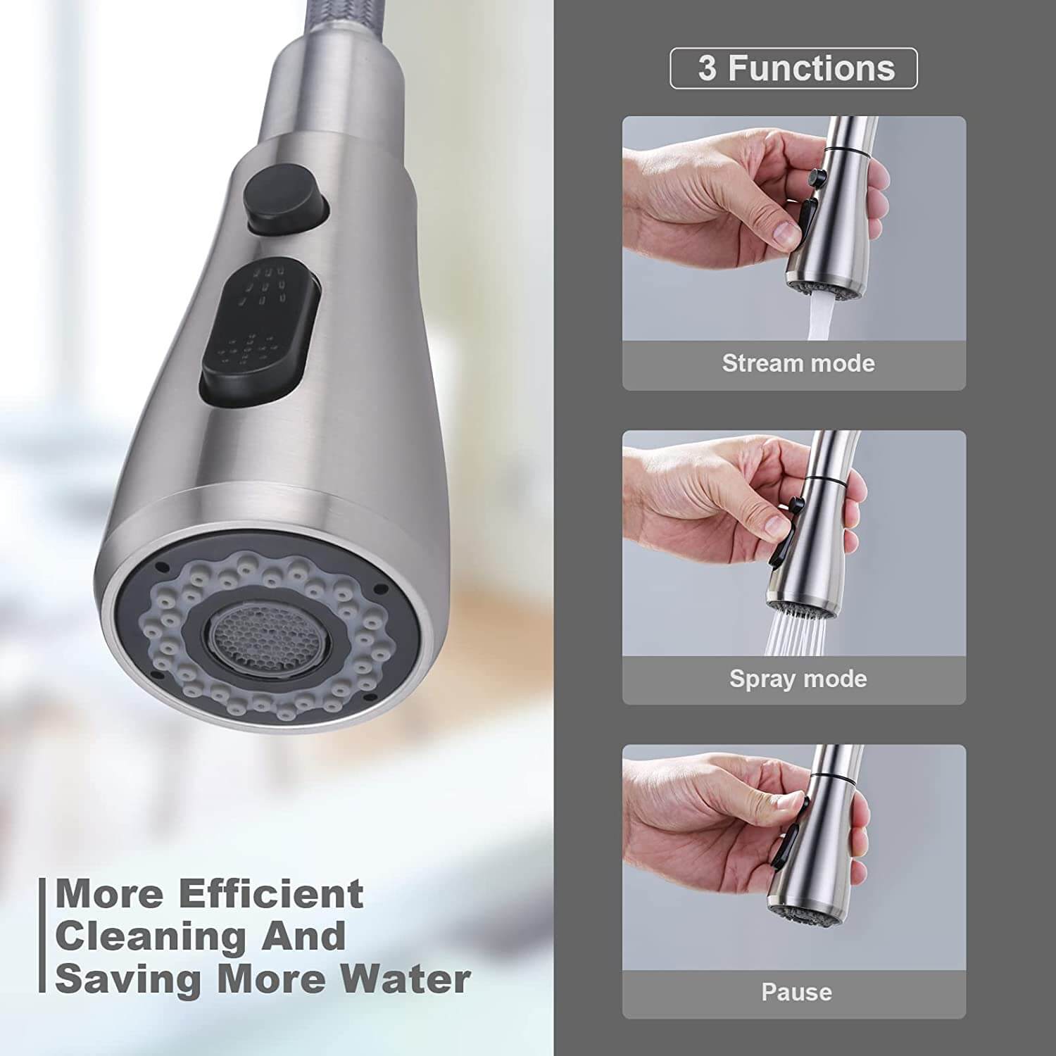 ARCORA Mitigeur de Cuisine Douchette avec 3 Modes de Pulvérisation 6 mitigeur de cuisine douchette