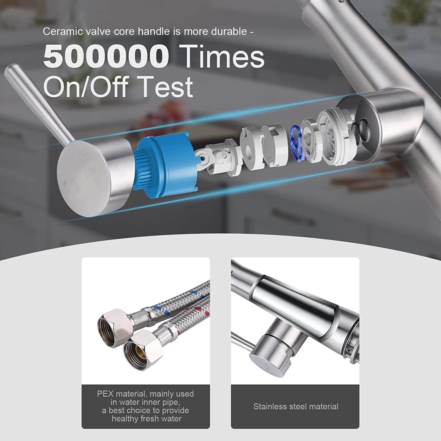 ARCORA Mitigeur de Cuisine Douchette avec 3 Modes de Pulvérisation 8 mitigeur de cuisine douchette