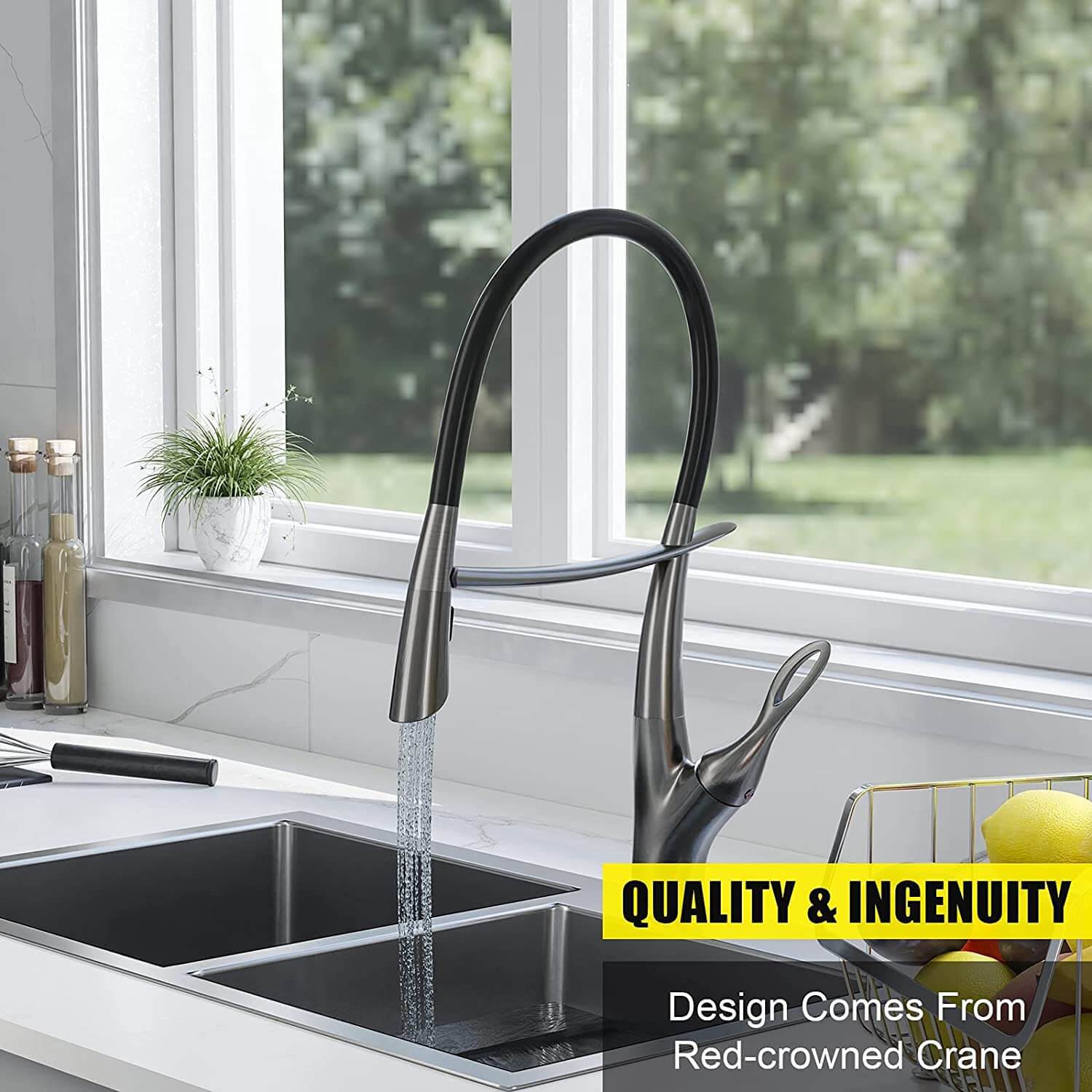 Arcora Robinet de cuisine à arc haut avec deux pulvérisateurs fonctionnels 17 arcora commercial high arc kitchen faucet 2