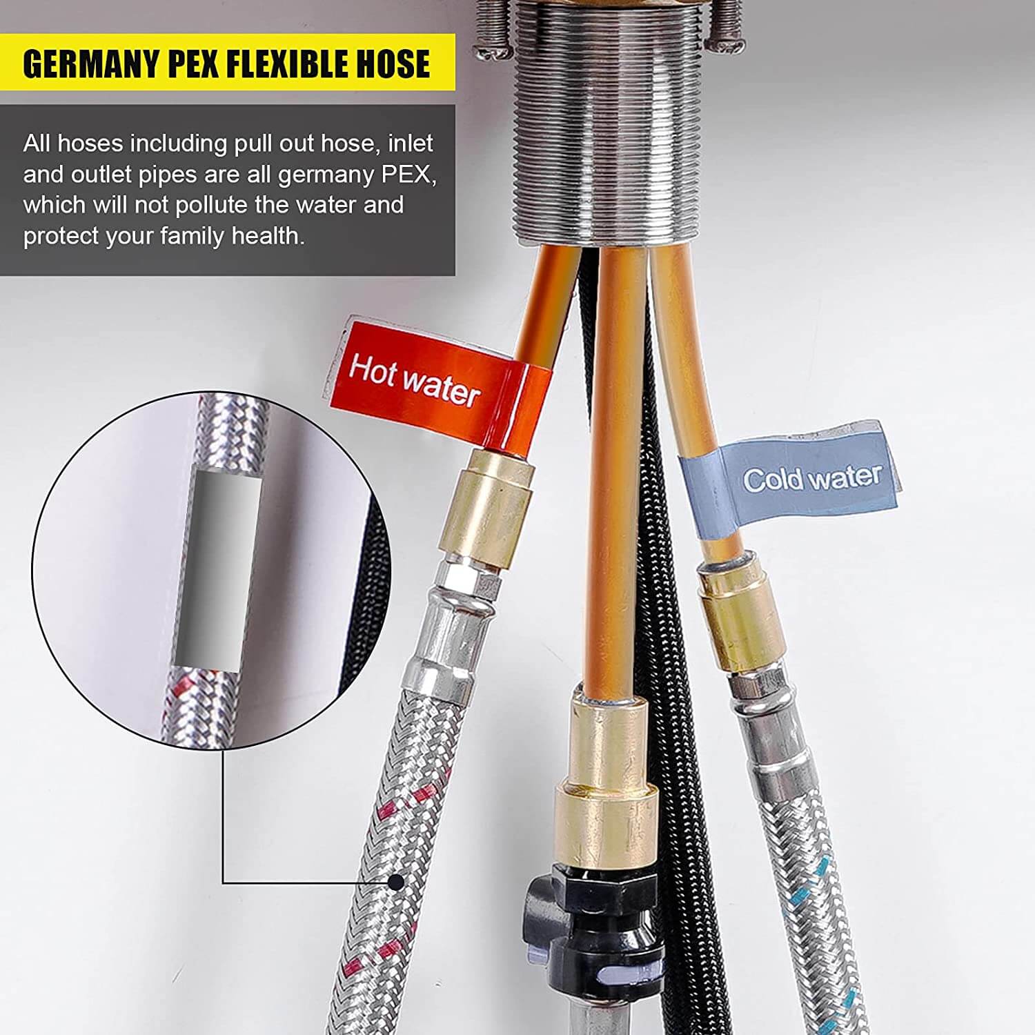 Arcora Robinet de cuisine à arc haut avec deux pulvérisateurs fonctionnels 15 arcora commercial high arc kitchen faucet 9