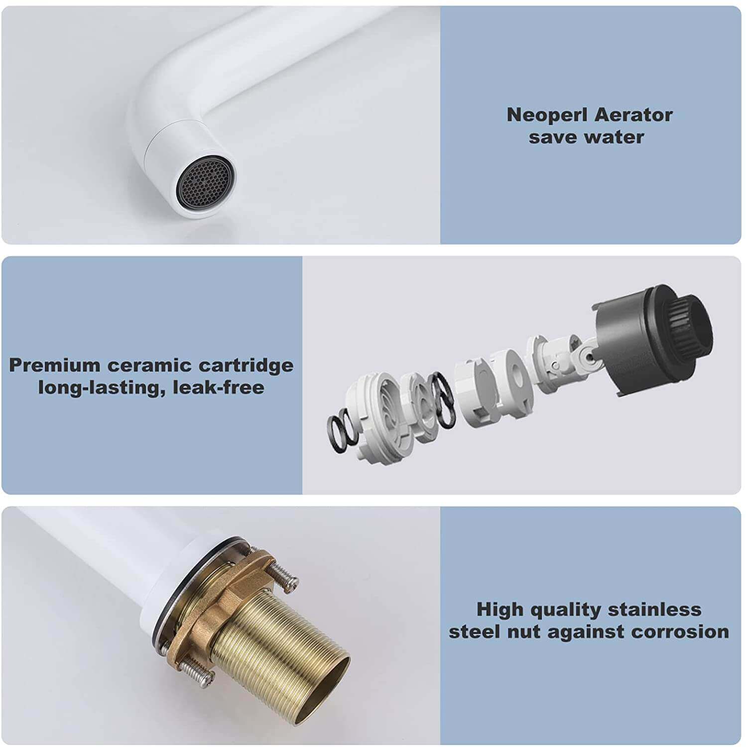 Arcora Pivotant à 360° Mitigeur Lavabo Blanc Robinet Salle de Bain 10 arcora single handle white bathroom vessel sink faucet 5