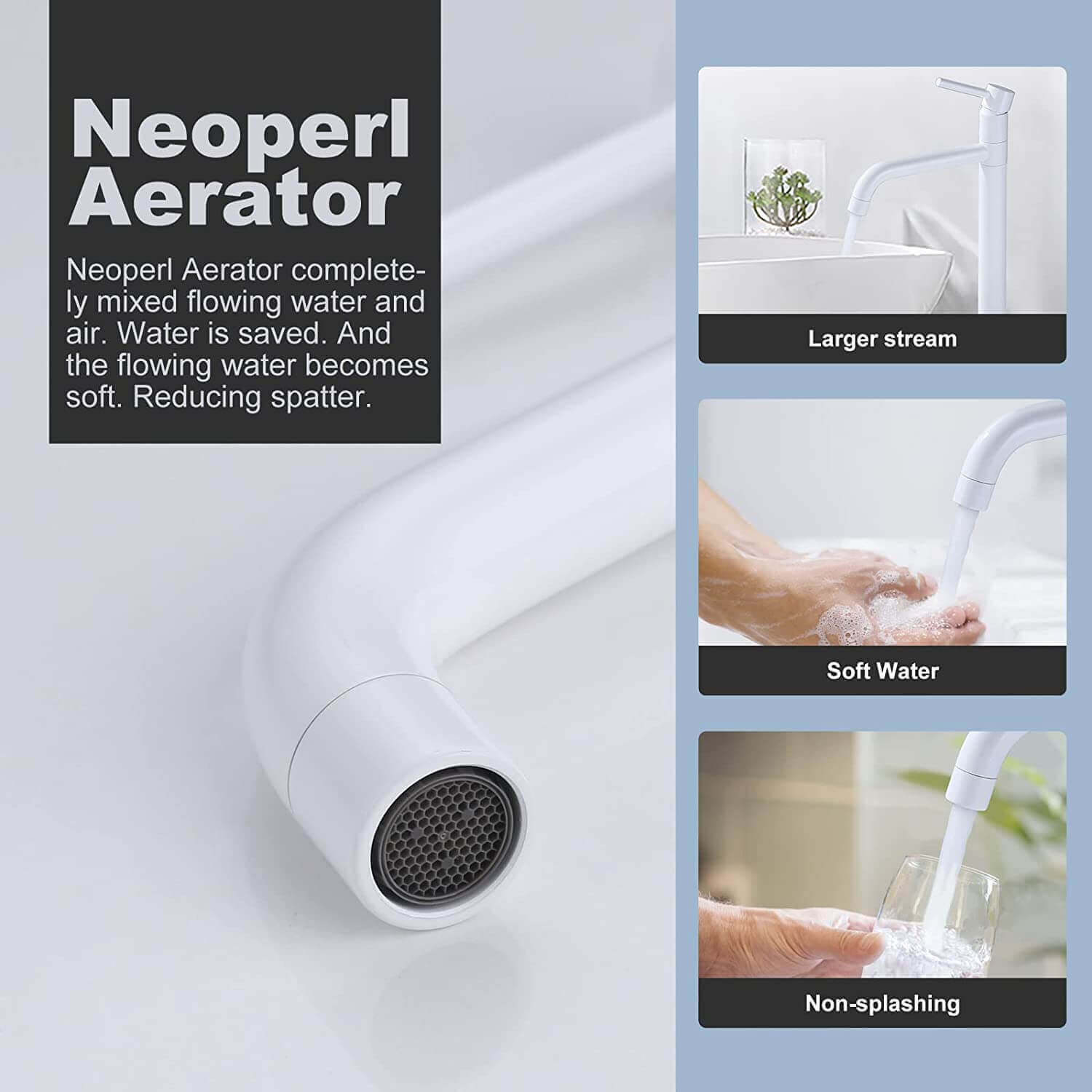 Arcora Pivotant à 360° Mitigeur Lavabo Blanc Robinet Salle de Bain 8 arcora single handle white bathroom vessel sink faucet 6