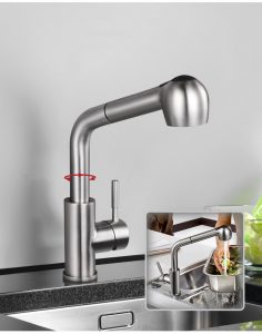 Robinet de remplissage de pot noir WOWOW pour robinet de cuisine pliant à eau chaude et froide