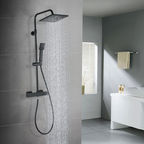 2 3090100D ARCORA Ensemble de douche thermostatique noir avec douche à main 1