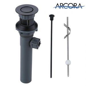 2 ARCORA X3001B Drain dévier de salle de bain à tige relevable noir