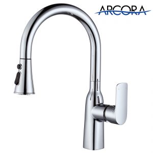 3 2310200C1 Arcora Single Handle Chrome Kitchen Sink Faucet with Sprayer High Arc