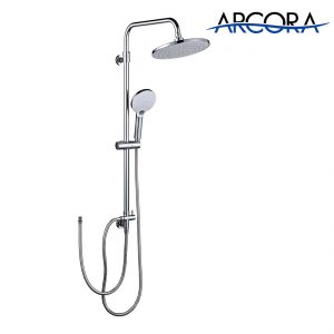 Arcora Système de douche thermostatique chromé avec douche à effet pluie