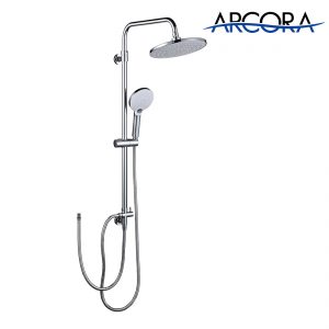 3 Arcora Système de douche thermostatique chrome avec spectacle de pluie