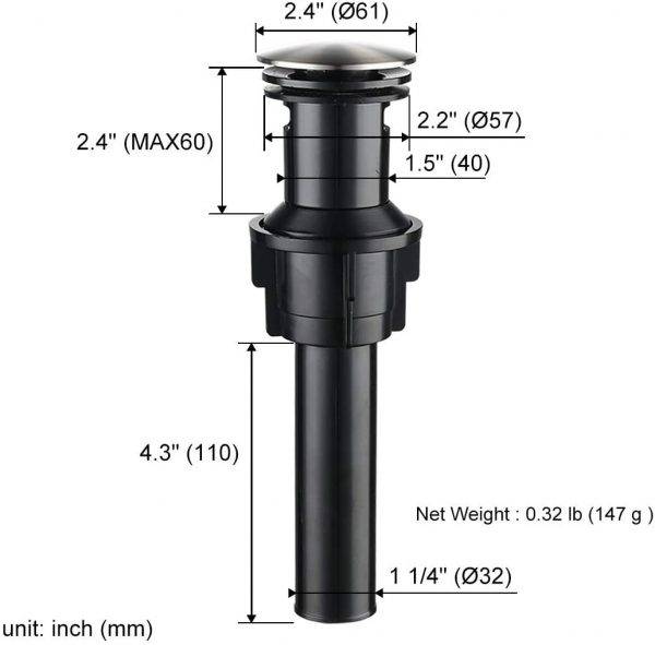 5 X3002 ARCORA Robinet de salle de bain Vasque de lavabo Pop Up Bouchon de vidange 2