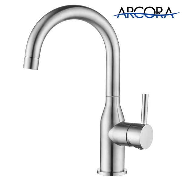 7 2320201 logo2 ARCORA Robinets de mélangeur de lavabo de salle de bain bec pivotant nickel brossé 1