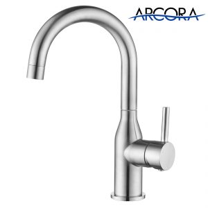 7 2320201 logo2 ARCORA Robinets de mélangeur de lavabo de salle de bain bec pivotant nickel brossé