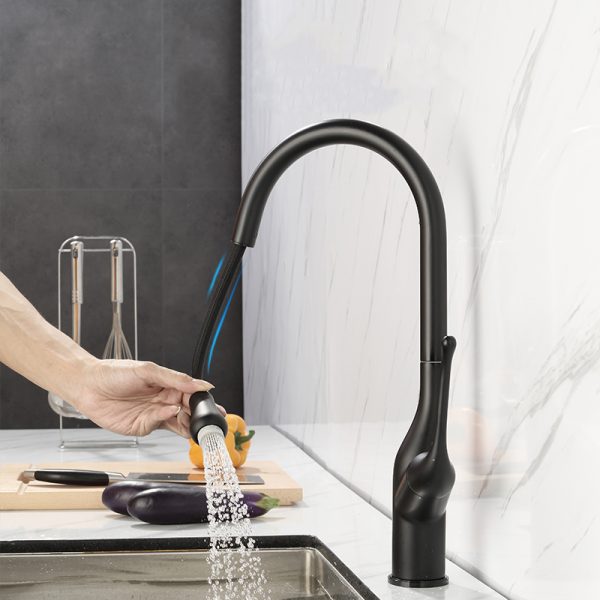 ARCORA Touchless Kitchen Faucets Black Single Handle With Pull Down Sprayer 5