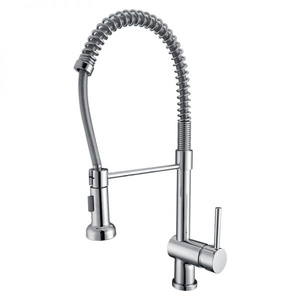 43 Chrome Kitchen Faucet Swivel Spout Single Handle Sink Pull Down Spray Mixer Tap 1