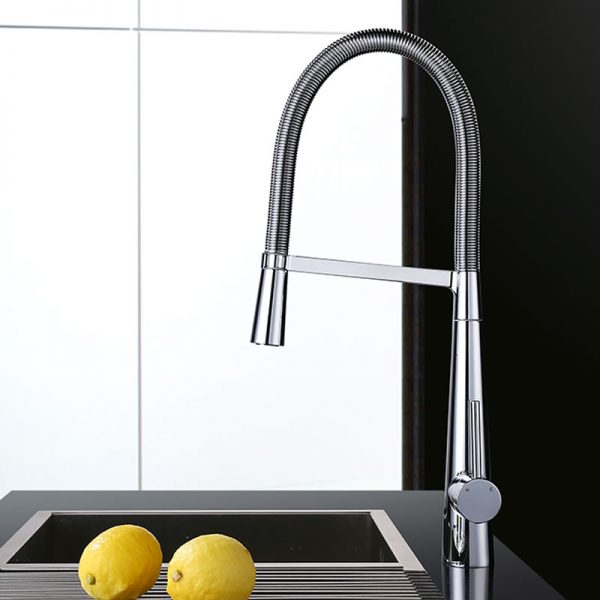 5 Solid Stainless Steel Luxury Gourmet Spring Coil Kitchen Faucet With Metal Sprayer 2