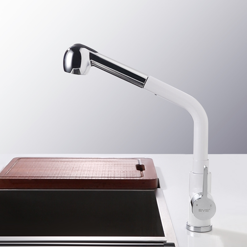 Robinets De Cuisine A Levier Unique En Chrome Blanc Avec Robinet De Barre De Pulverisation Robinet En Ligne Robinets De Cuisine Robinets De Salle De Bain Accessoires De Salle De