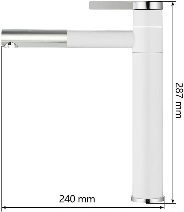 14 Bad hoch Waschtischarmatur Weiß Mischbatterie Waschtisch Armatur Einhebelmischer für Bad Messing Chrom 4