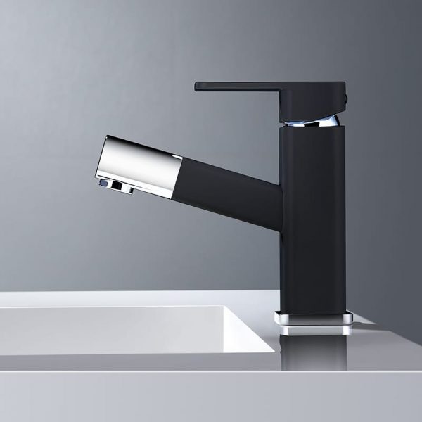 33 Bathroom Basin Mixer Taps Matte Black With Pull Down Sprayer 1 1