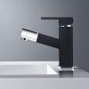 33 Bathroom Basin Mixer Taps Matte Black With Pull Down Sprayer 1