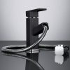 33 Bathroom Basin Mixer Taps Matte Black With Pull Down Sprayer 3