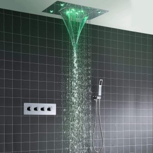 Système de douche, douche multifonction à température constante, 360×500 mm, pluie, acier inoxydable 304, douchette à main, ensemble de douche à effet plui