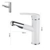 Bathroom Faucet Pull Out Sprayer White And Chrome 1 1