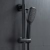 Thermostatic Shower Fixture Wall Mount Matte Black Stainless Steel 2 Function with Hand Sprayer 8