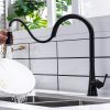 Vintage High Arc Single Hole Black Kitchen Sinks Faucet with Pull Down Sprayer 3