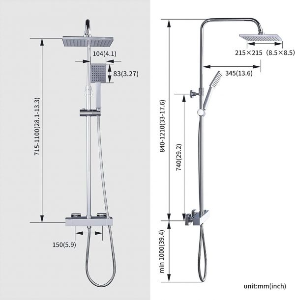 colonne de douche thermostatique