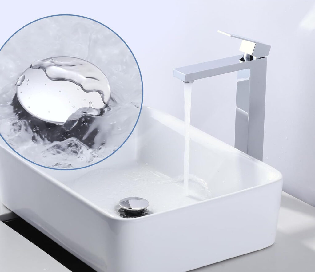 what does bath sink drain with overflow vs without overflow