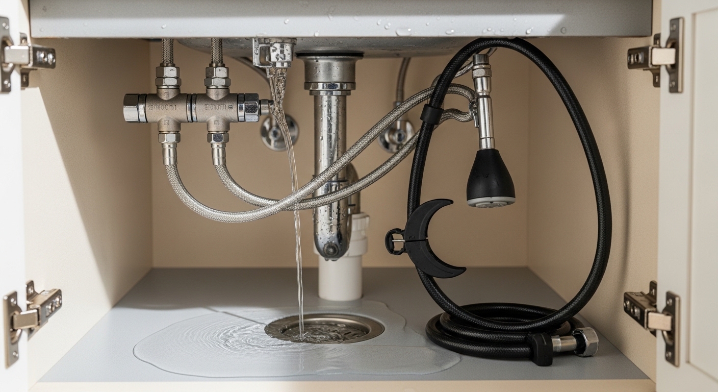 kitchen faucet leaking underneath