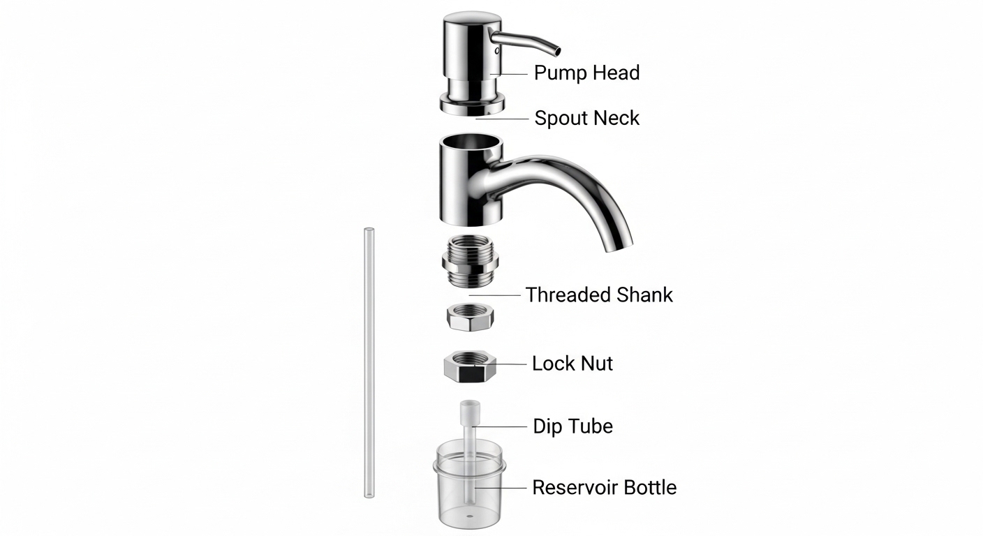 kitchen faucet soap dispenser parts
